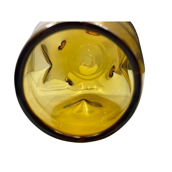 Amber Handblown Glass Vase With Unique Organic Design & Smooth Finish C79 - Picture 5 of 6